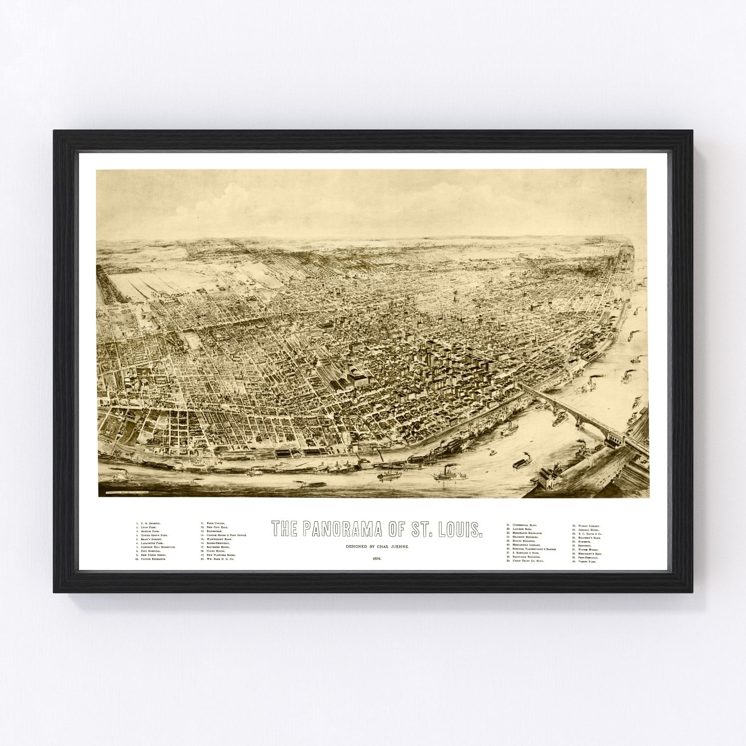 Vintage map of St. Louis, Missouri, 1894
