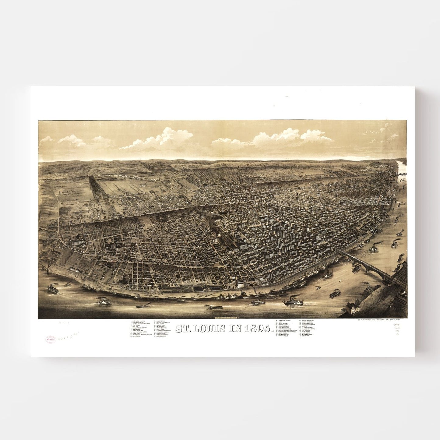 Vintage Map of St. Louis, Missouri, 1895