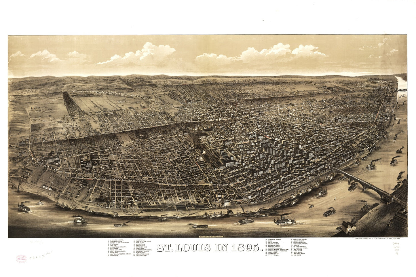 Vintage Map of St. Louis, Missouri, 1895