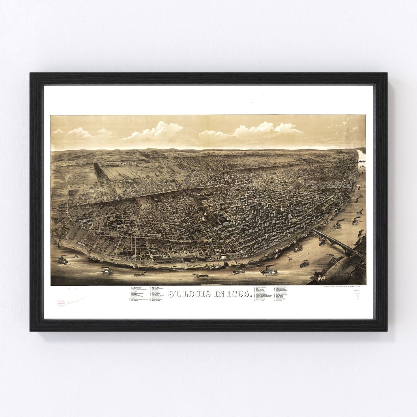 vintage map of St. Louis, Missouri, 1895