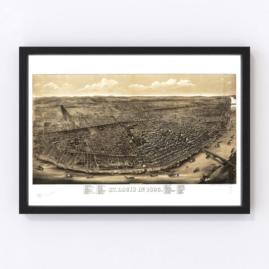 vintage map of St. Louis, Missouri, 1895