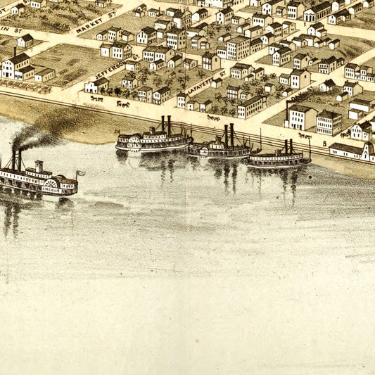 Vintage Map of Washington, Missouri, 1869