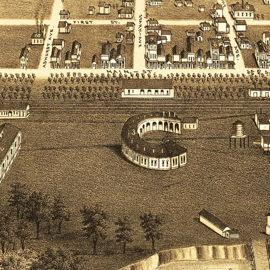 Vintage Map of Mandan, North Dakota, 1883