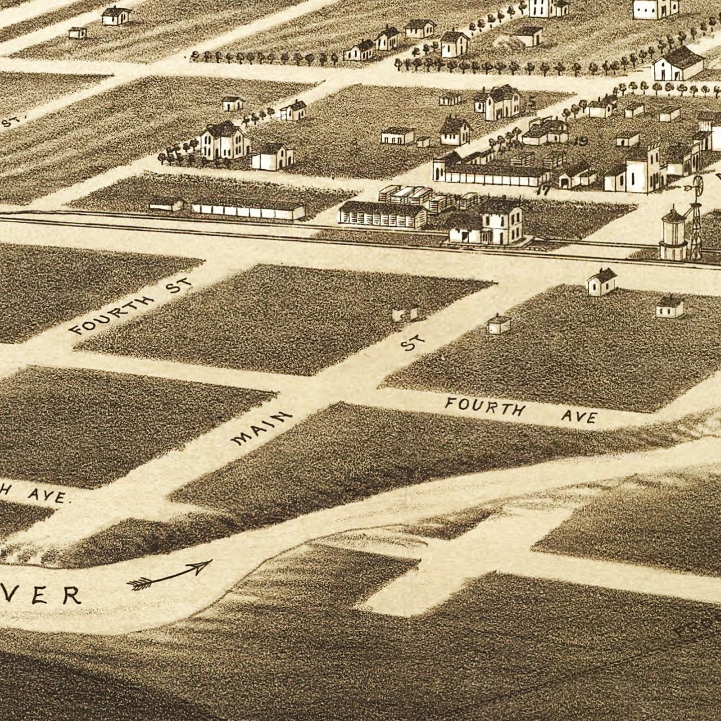 Vintage Map of Frederick, South Dakota, 1883