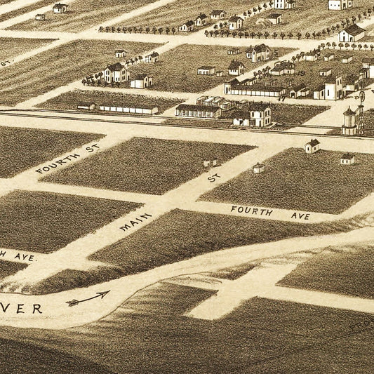 Vintage Map of Frederick, South Dakota, 1883