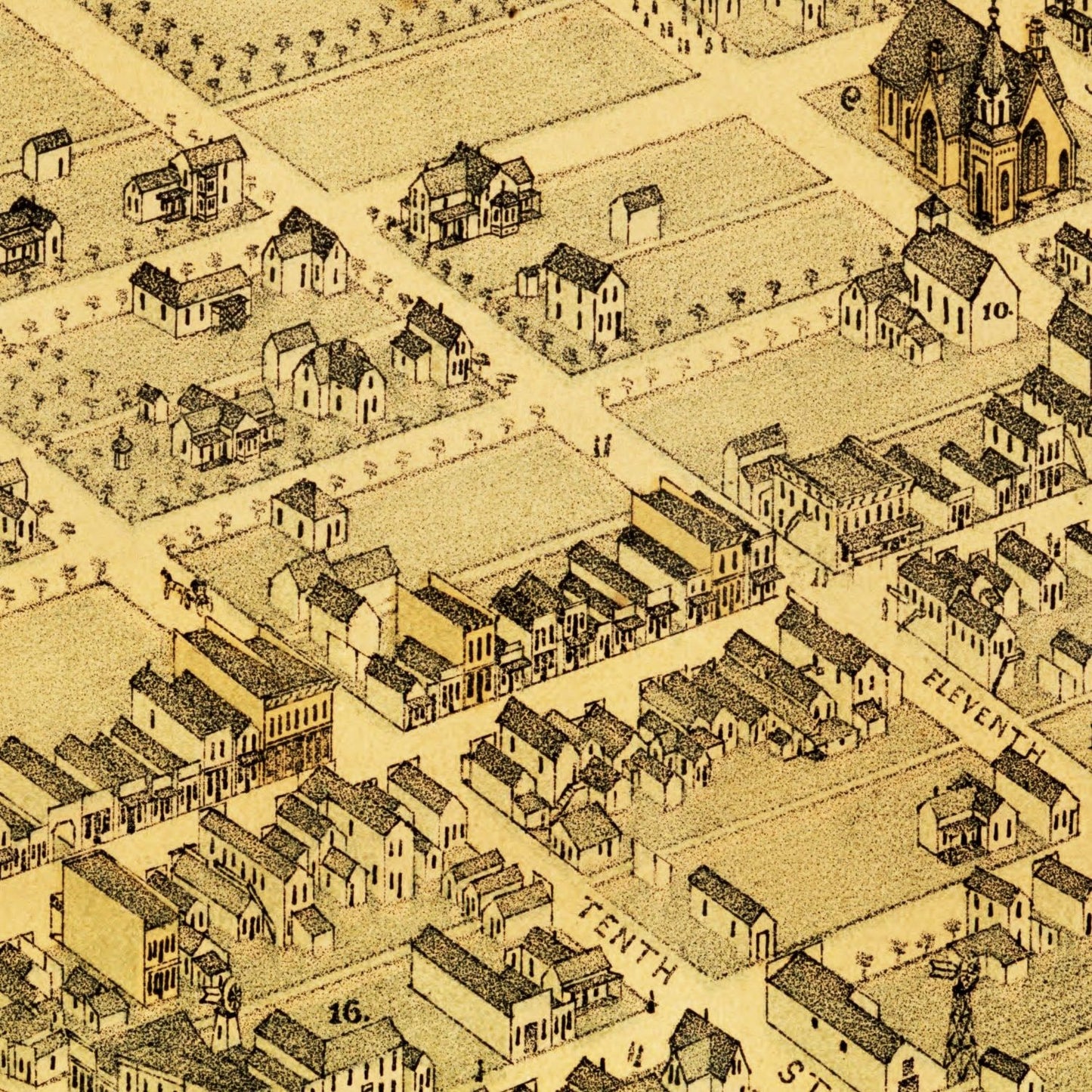 Vintage Map of Kearney, Nebraska, 1881