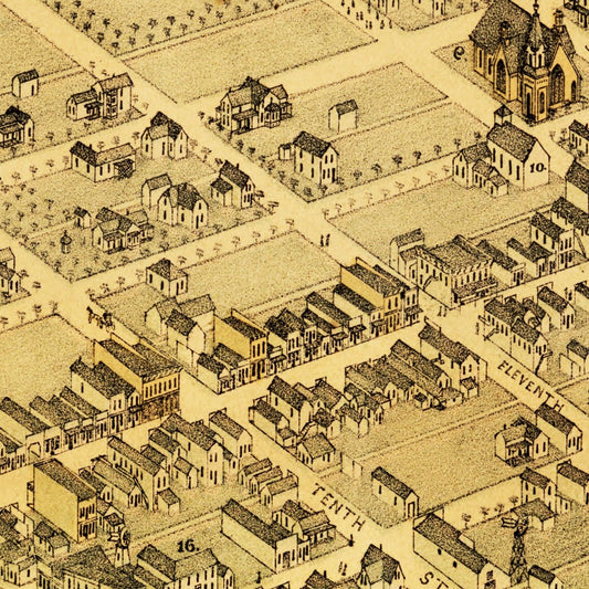Vintage Map of Kearney, Nebraska, 1881