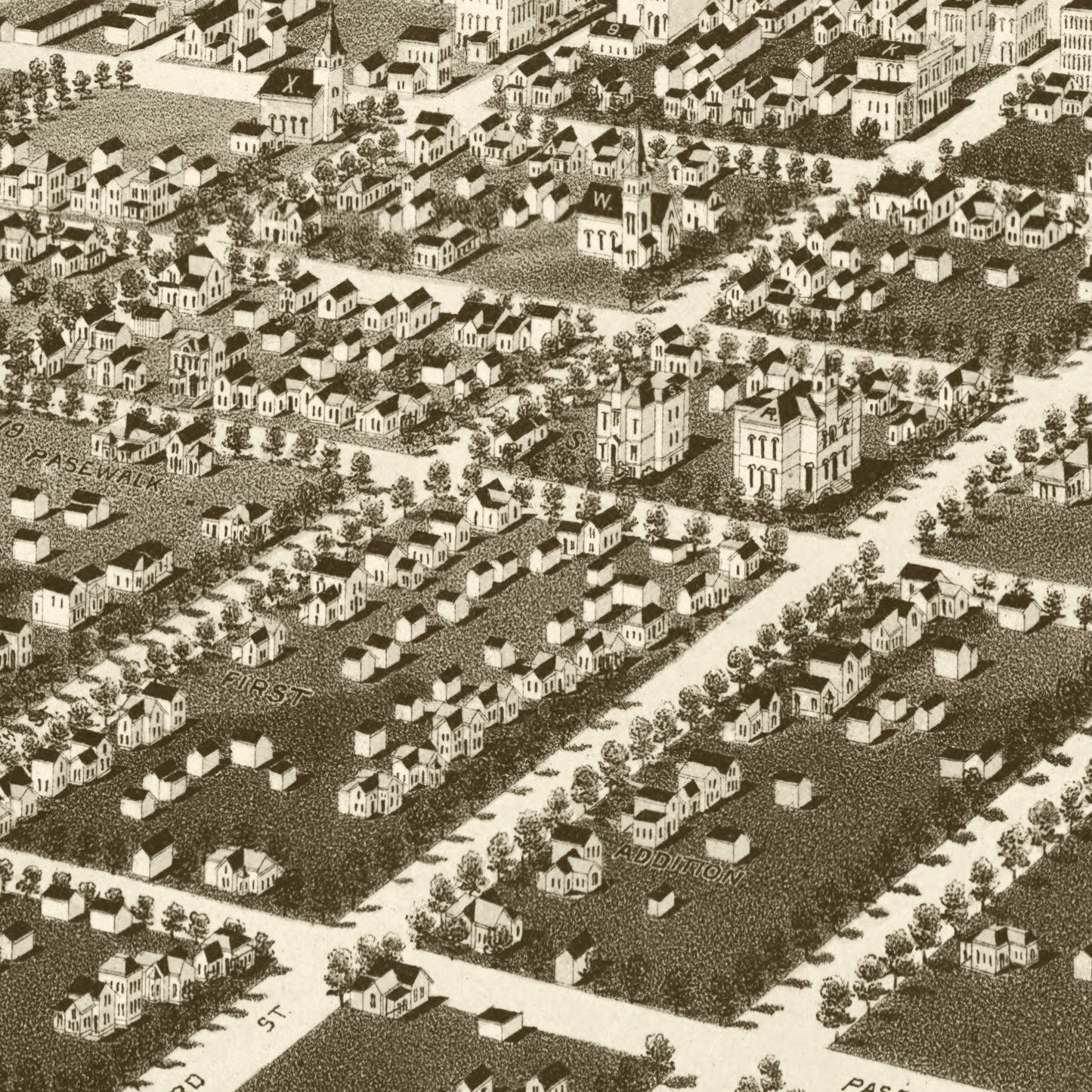 Vintage Map of Norfolk, Nebraska, 1889