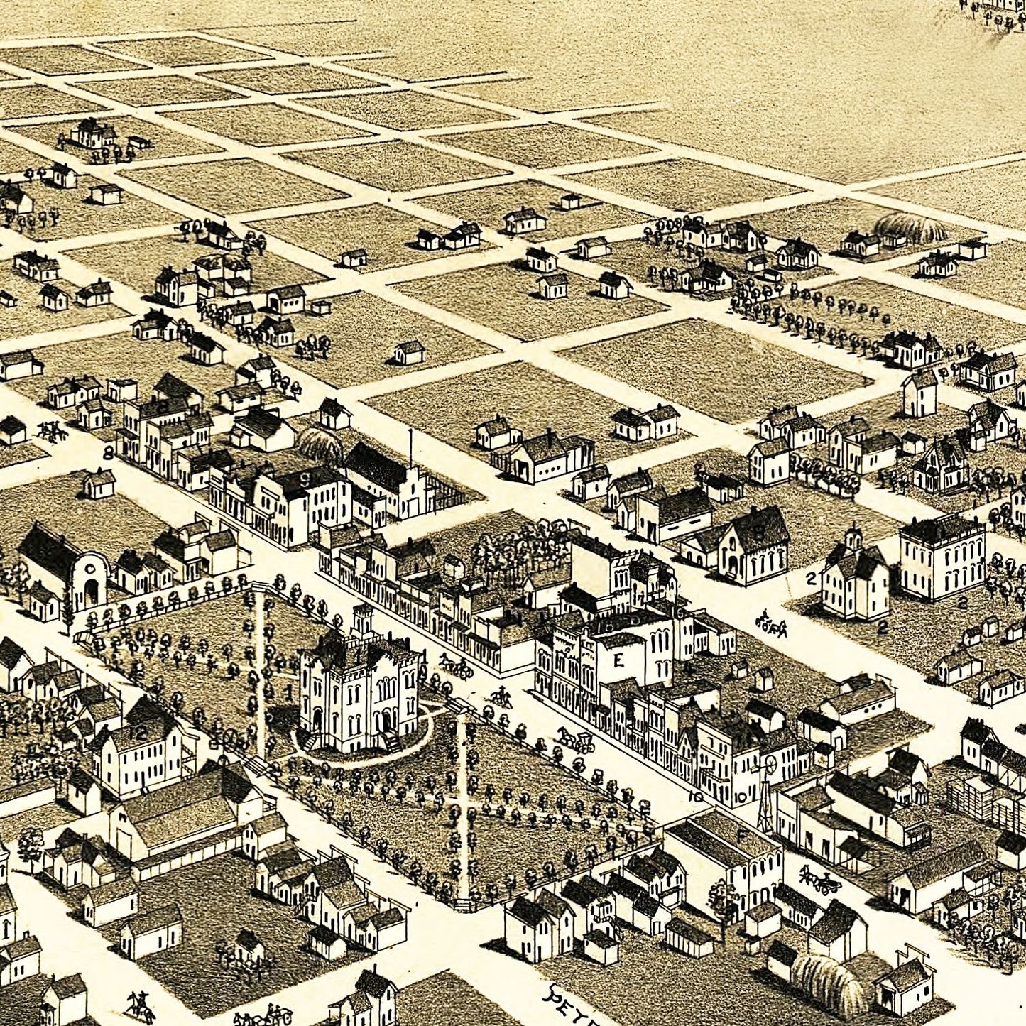 Vintage Map of Great Bend, Kansas, 1882