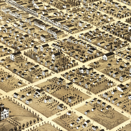 Vintage Map of Lawrence, Kansas, 1869