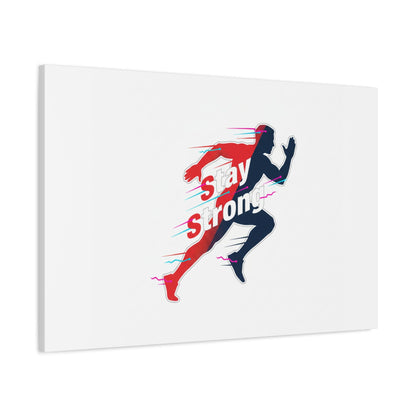 Stay Strong Runner Gym Canvas Wall Art