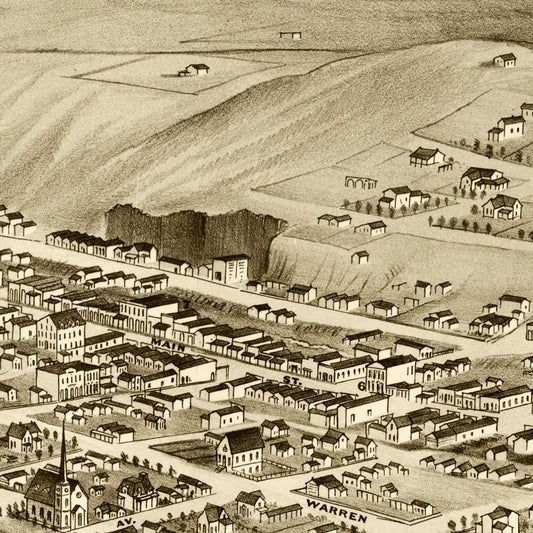 Vintage Map of Helena, Montana, 1875