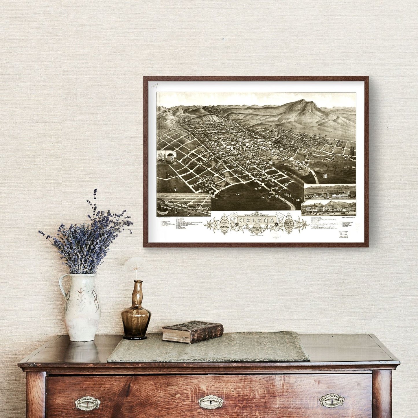 Vintage Map of Helena, Montana, 1883