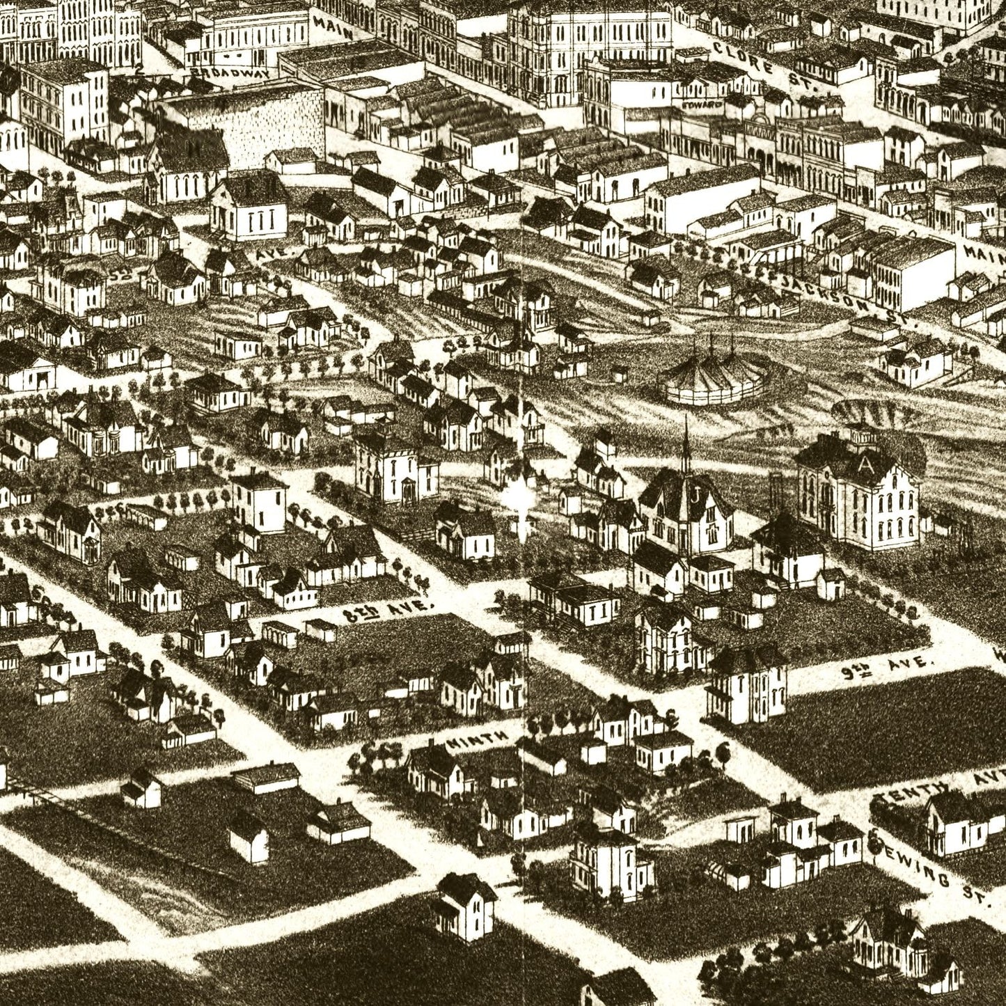Vintage Map of Helena, Montana, 1883