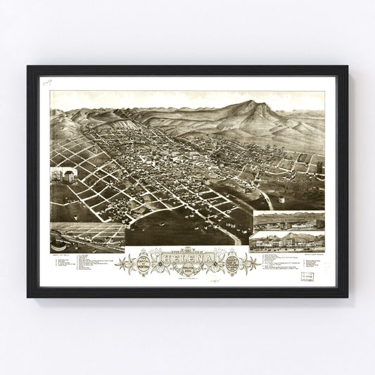 Vintage map of Helena, Montana, 1883