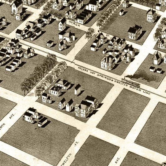 Vintage Map of Helena, Montana, 1890