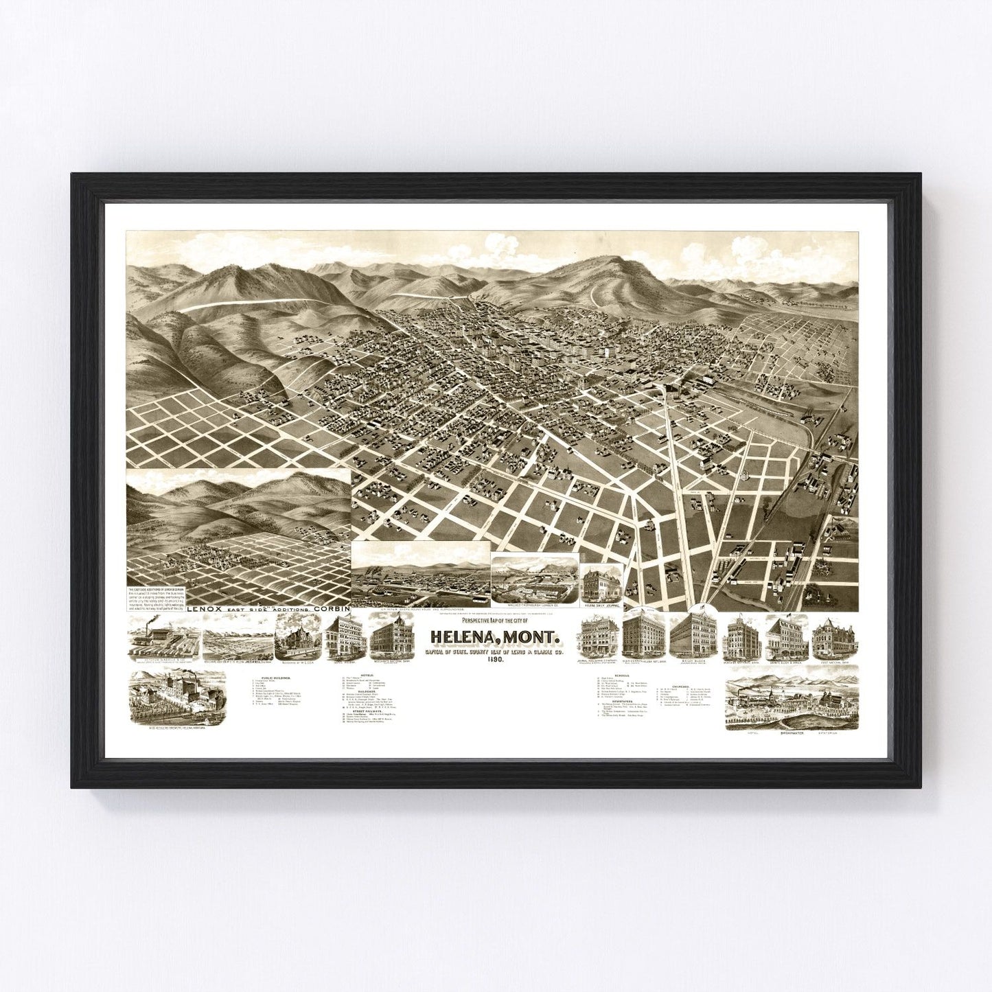 Vintage map of Helena, Montana, 1890