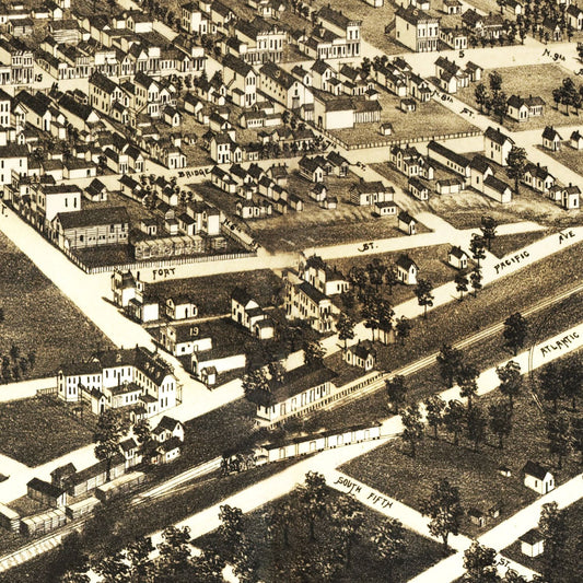 Vintage Map of Miles City, Montana, 1883