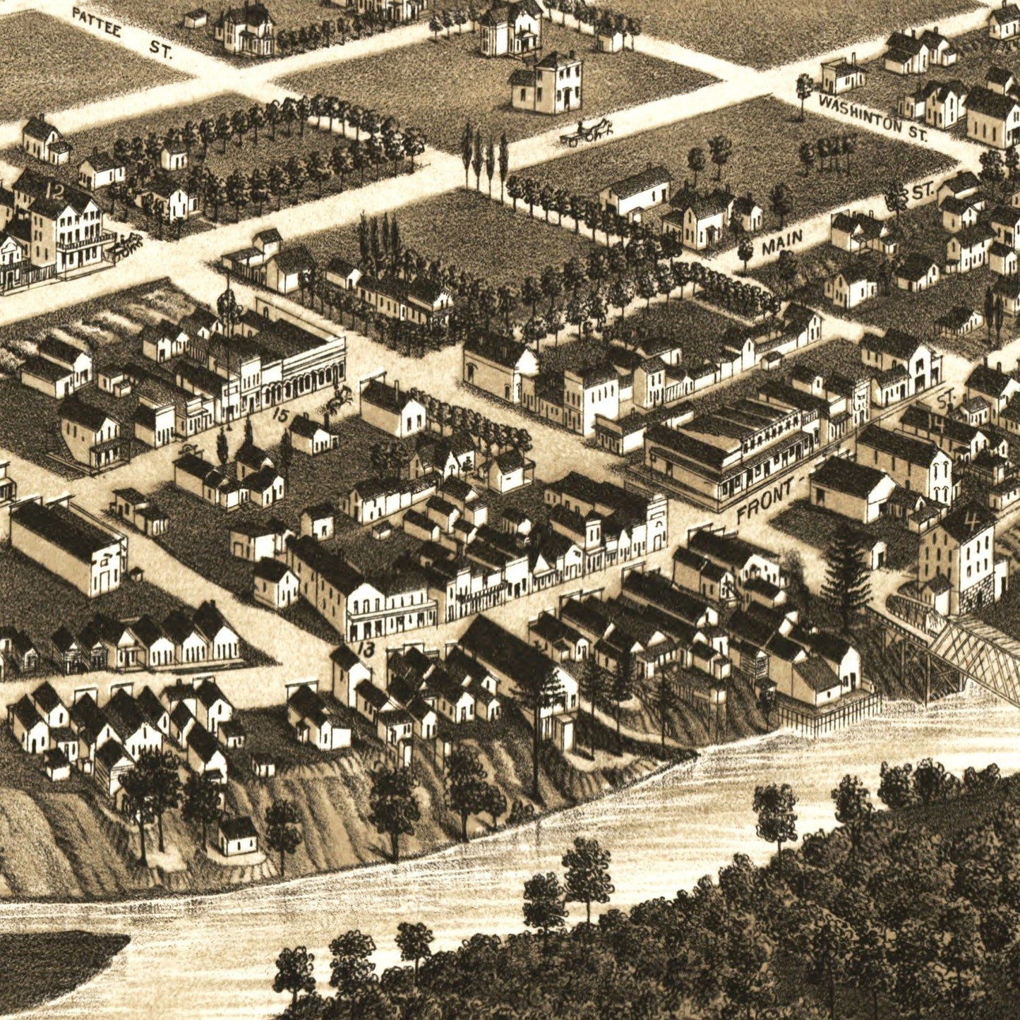 Vintage Map of Missoula, Montana, 1884