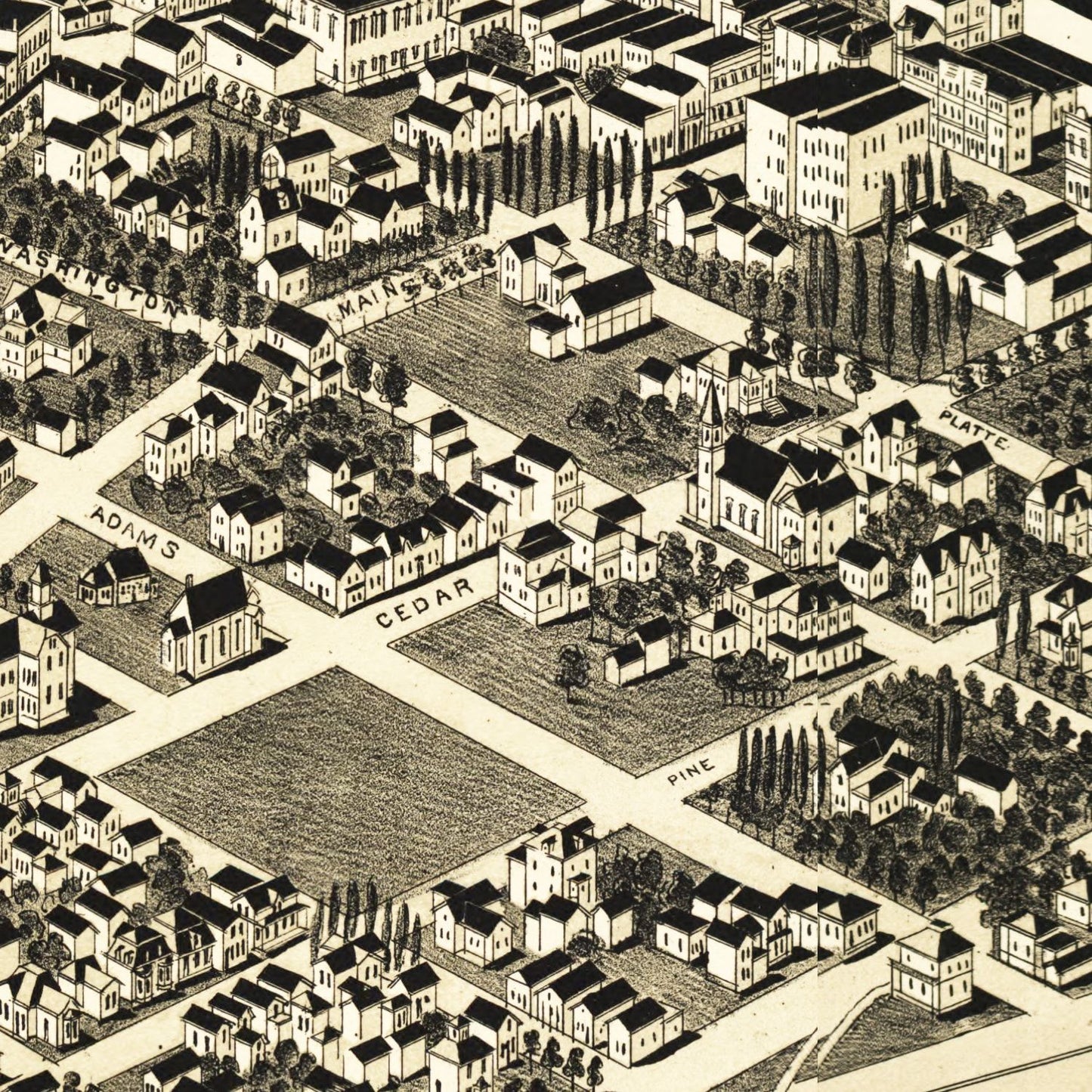 Vintage Map of Missoula, Montana, 1891