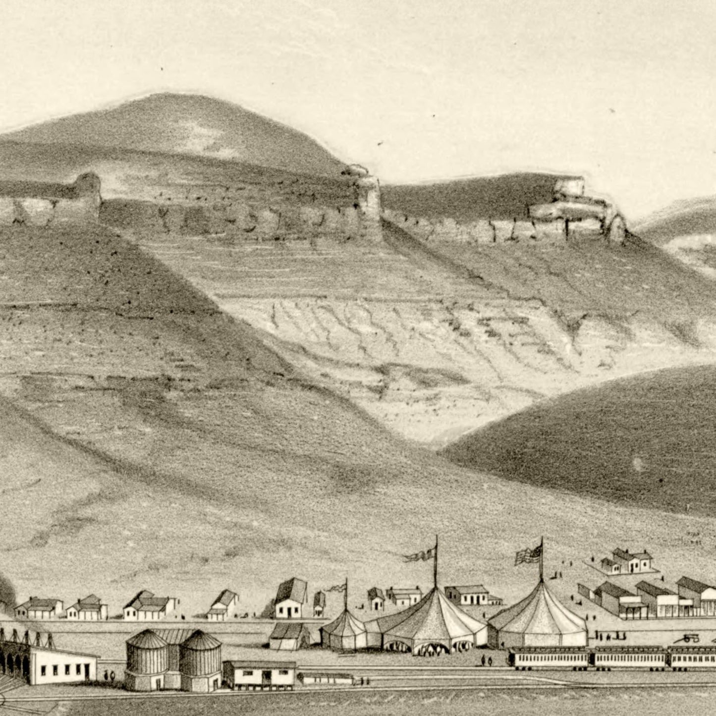 Vintage Map of Green River, Wyoming, 1875