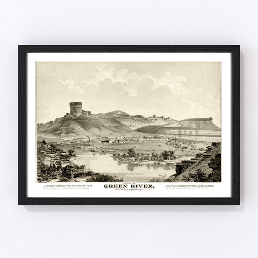 vintage map of Green River, Wyoming, 1875