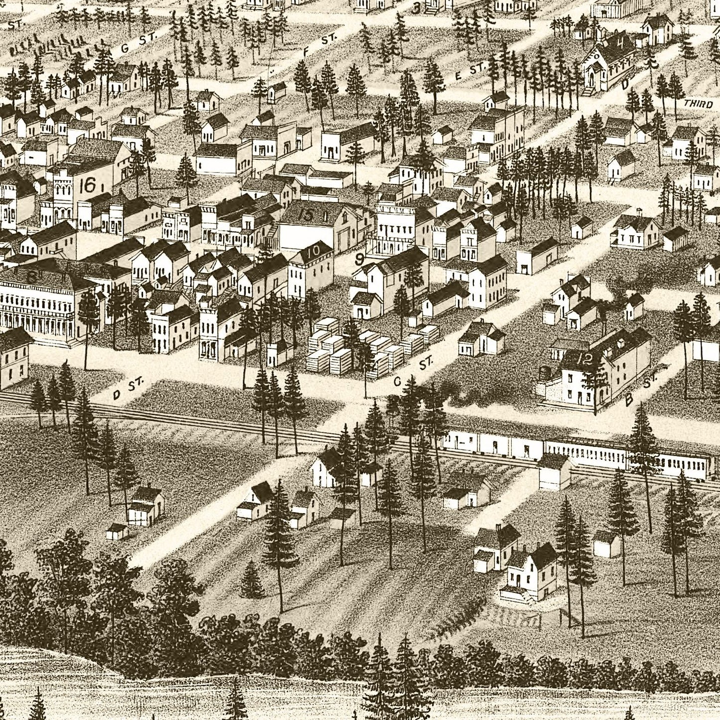 Vintage Map of Cheney, Washington, 1884