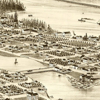 Vintage Map of Olympia, Washington, 1878