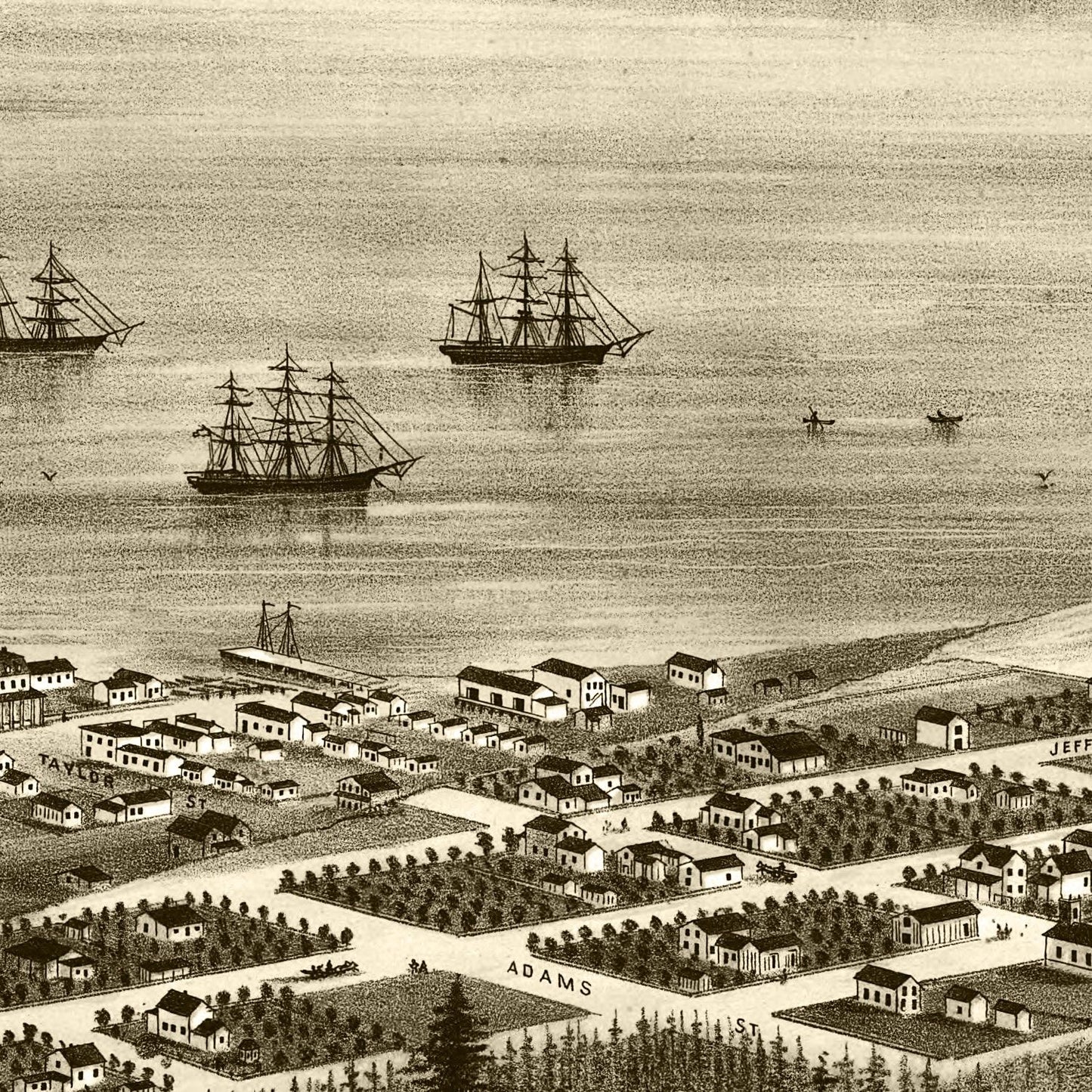 Vintage Map of Port Townsend, Washington, 1878