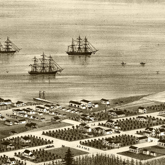 Vintage Map of Port Townsend, Washington, 1878