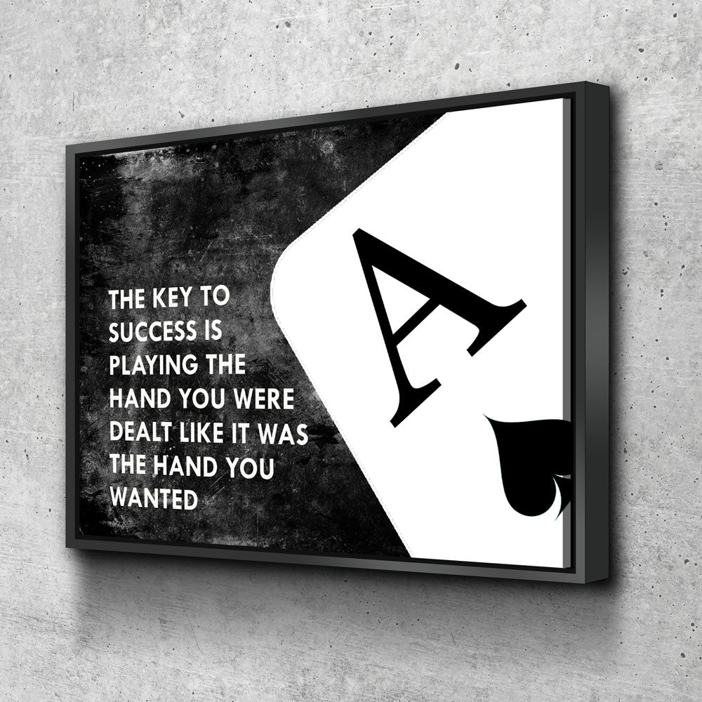 Key To Success Ace Of Spades motivational canvas wall art