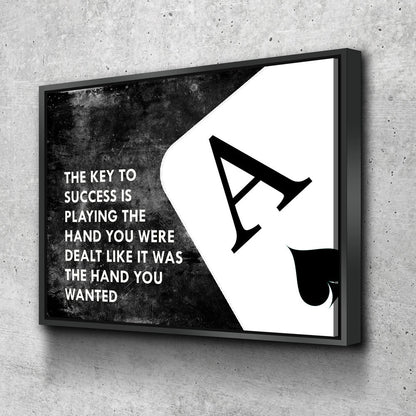 Key To Success Ace Of Spades motivational canvas wall art
