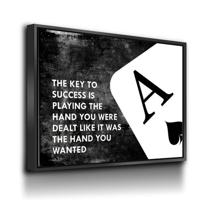 Key To Success Ace Of Spades Canvas Wall Art