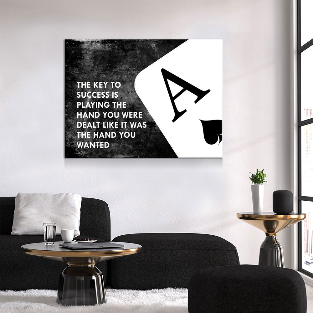 Key To Success Ace Of Spades Canvas Wall Art