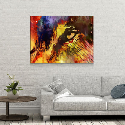 Eye Of The Wolf Canvas Wall Art, Wolf Wall Decor