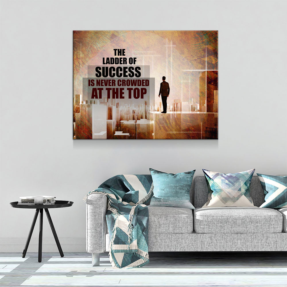 The Ladder Of Success Canvas Wall Art, Motivational Decor