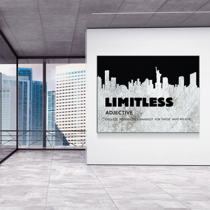 Limitless New York Skyline Motivational Canvas Wall Art