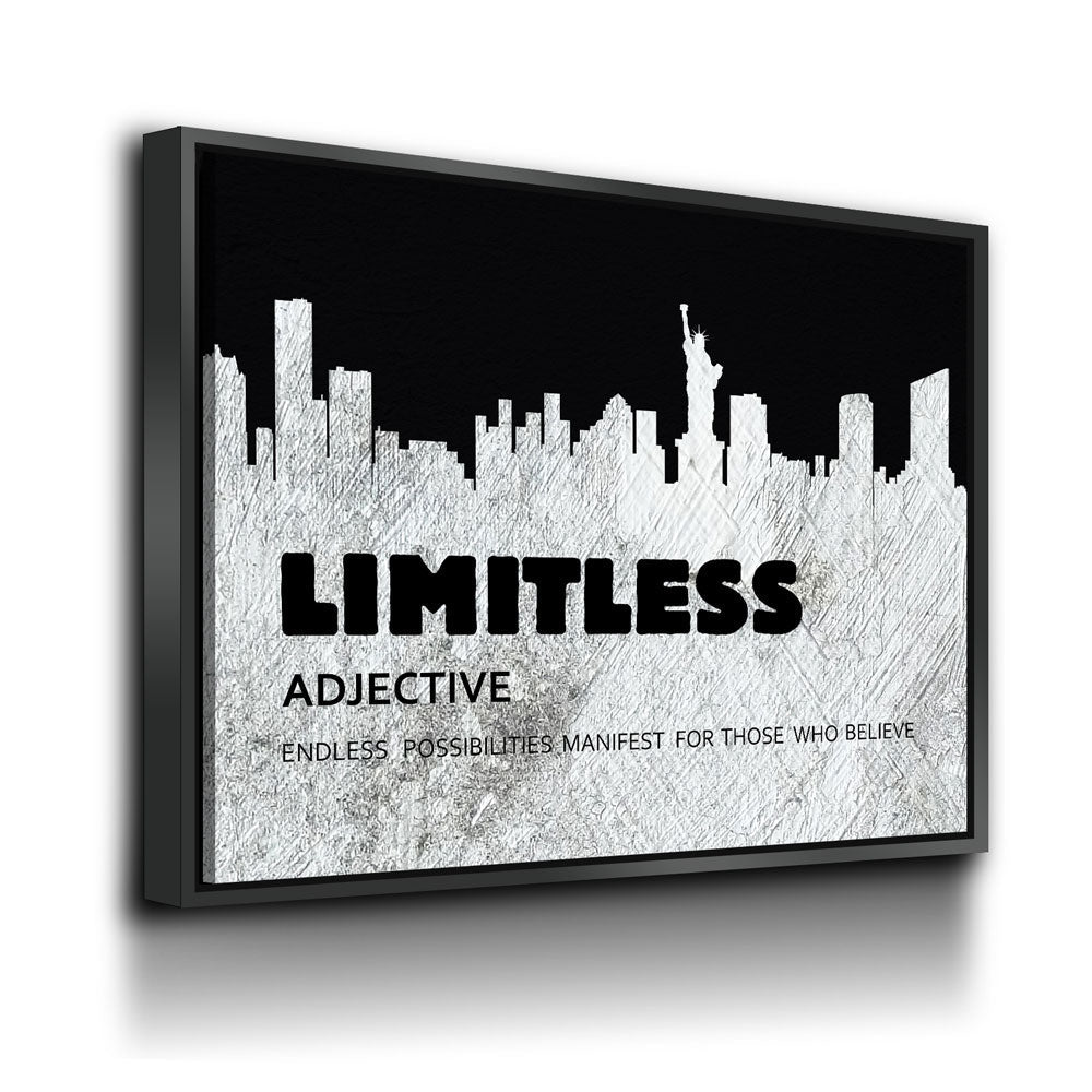 Limitless New York Skyline Motivational Canvas Wall Art