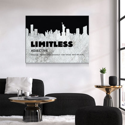 Limitless New York Skyline Motivational Canvas Wall Art