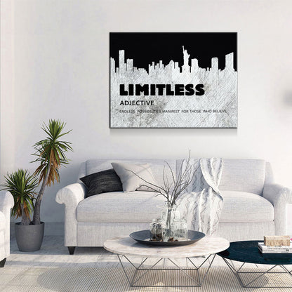 Limitless New York Skyline Motivational Canvas Wall Art