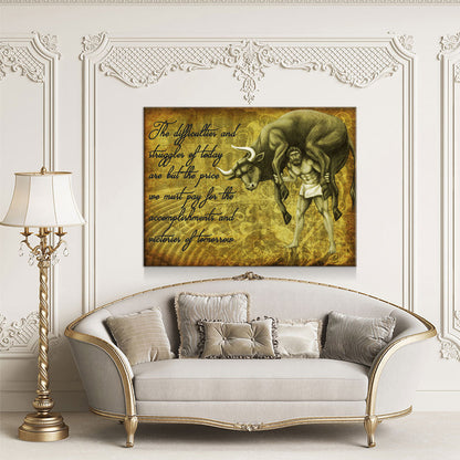 Milo Of Croton Canvas Wall Art, Olympian Wrestler Quote