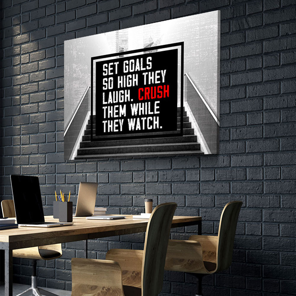 Set Goals So High Motivational Canvas Wall Art