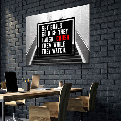 Set Goals So High Motivational Canvas Wall Art