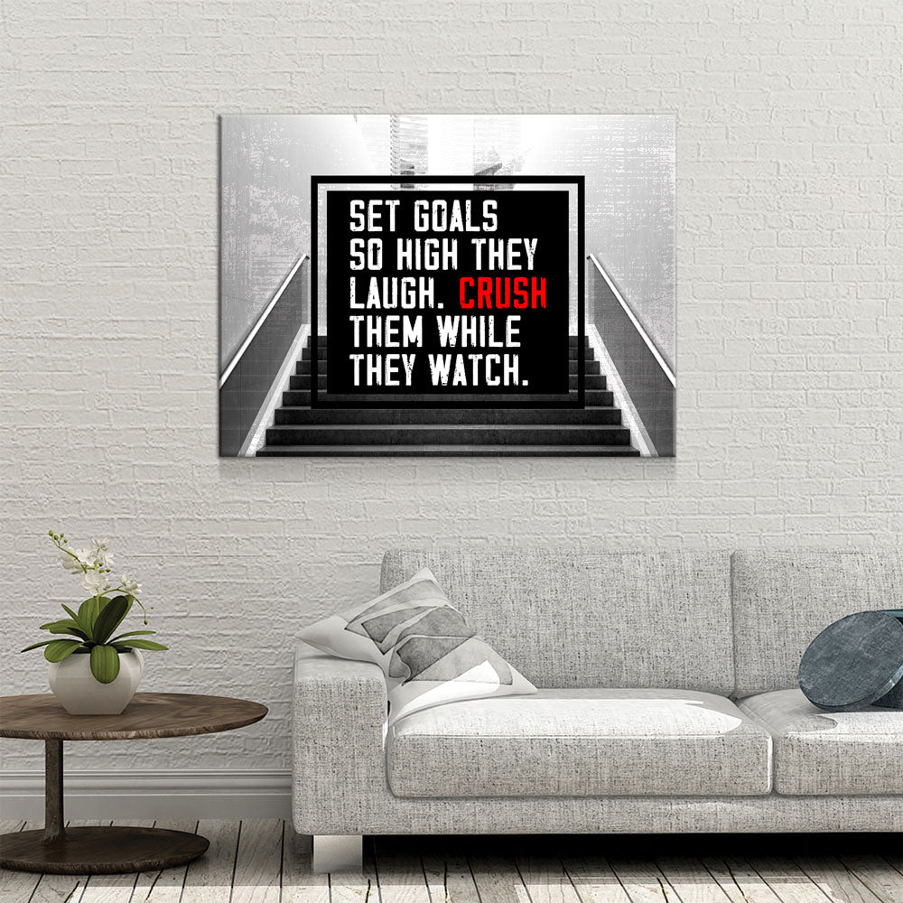 Set Goals So High Motivational Canvas Wall Art