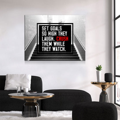 Set Goals So High Motivational Canvas Wall Art