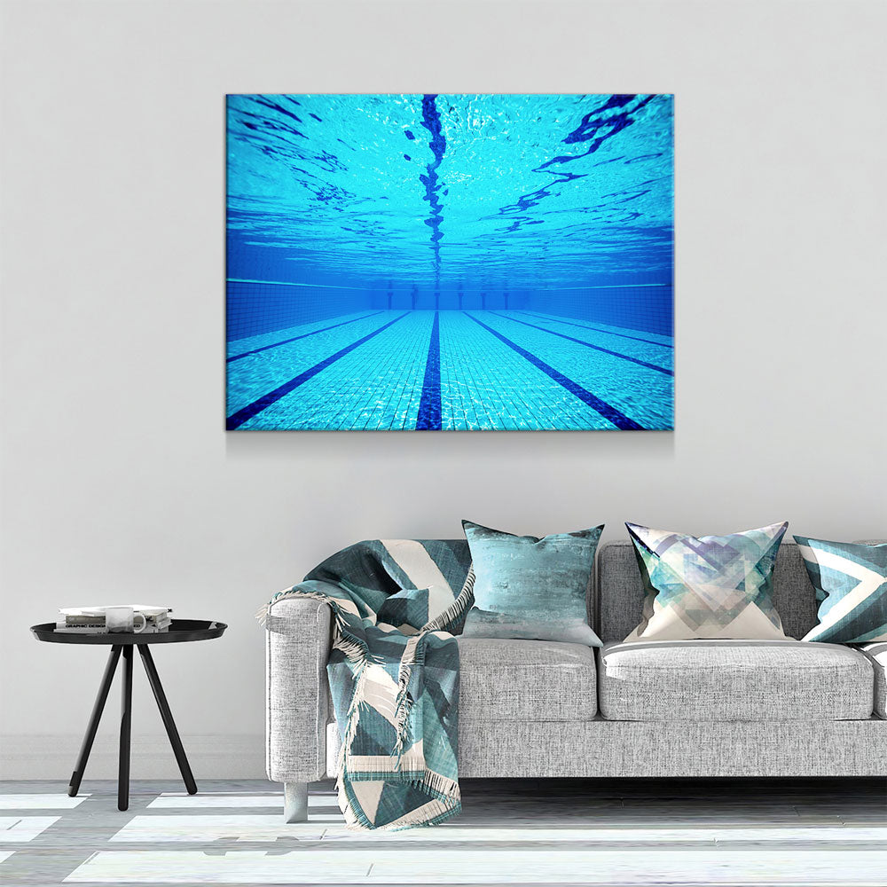 Swimming Pool Underwater Swim Team Canvas Wall Art