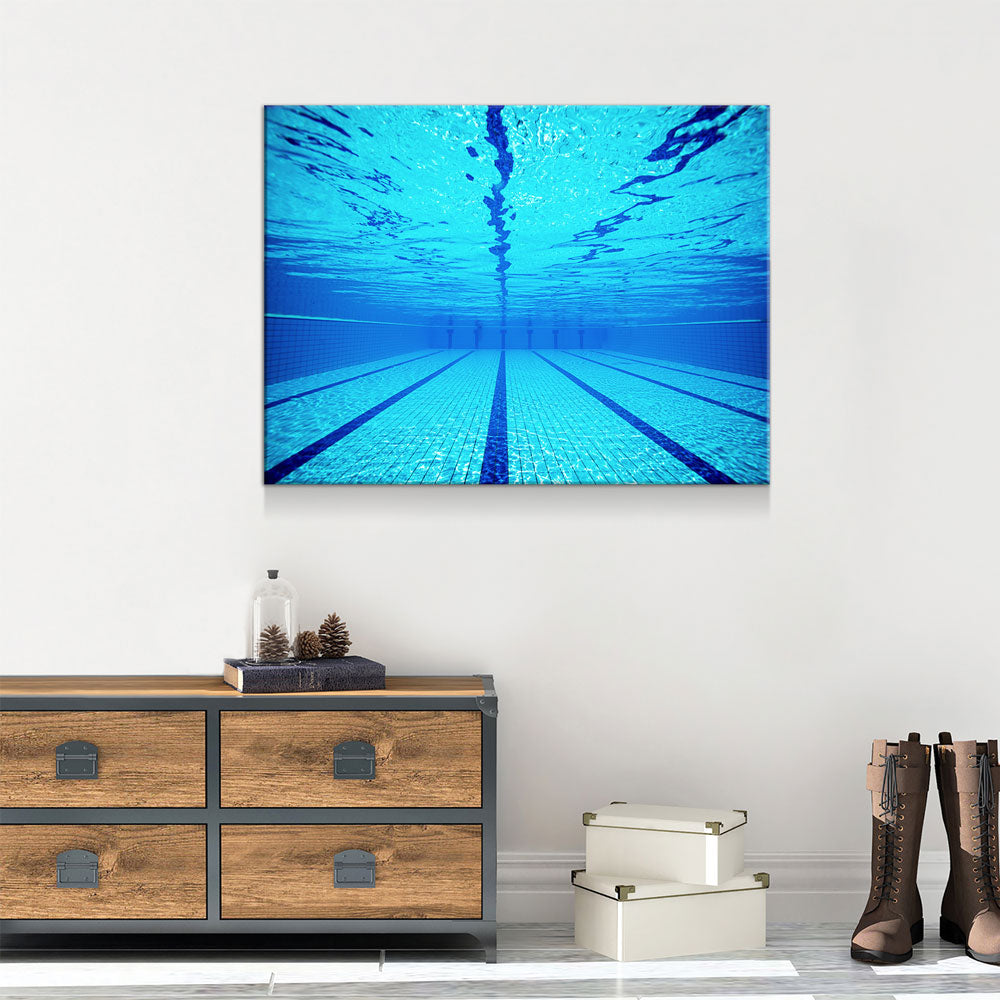 Swimming Pool Underwater Swim Team Canvas Wall Art