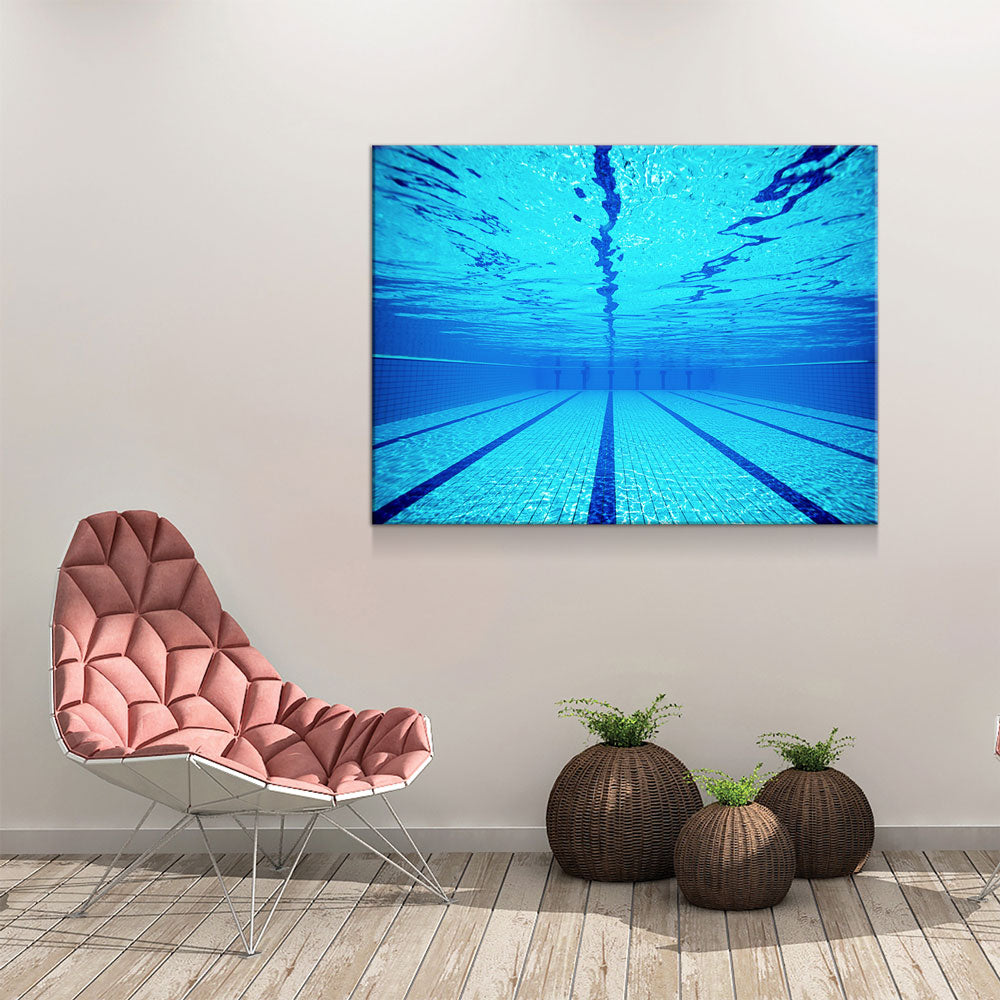 Swimming Pool Underwater Swim Team Canvas Wall Art