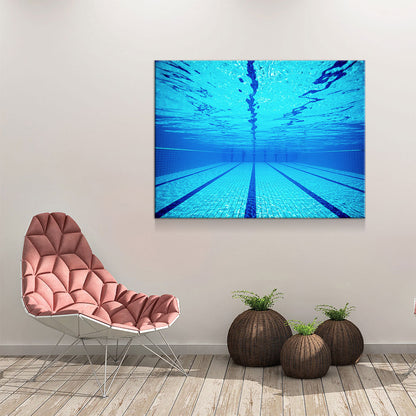 Swimming Pool Underwater Swim Team Canvas Wall Art