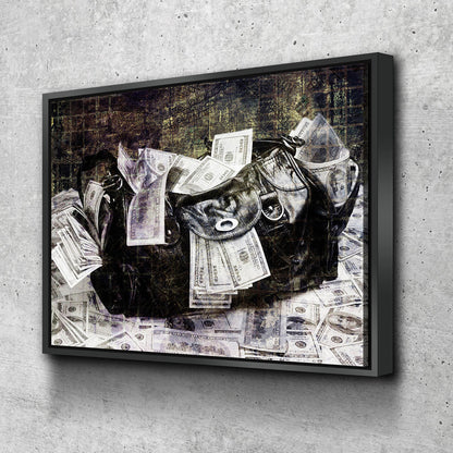 Secure The Money Bag motivational canvas wall art